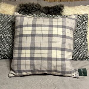 Ralph Lauren Plaid Wool Throw Pillow 20”X20”